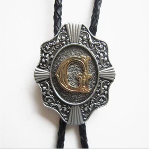 Mens Metal Western Initial Letter G Necklace